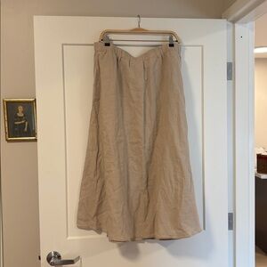 NWT EILEEN FISHER Organic-Linen Gathered Skirt